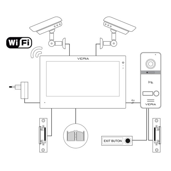 SET Videotelefón VERIA 3001-W (Wi-Fi) biely + vstupná stanica VERIA 301 - Image 3