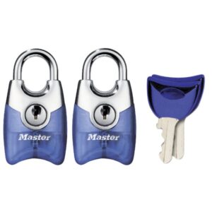 Set 2 ks visiacich zámkov 20mm Master Lock Fusion 4630EURTAST - modrý