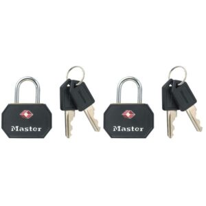 Set 2 ks visiacich zámkov Master Lock TSA 4681EURTBLK - čierny