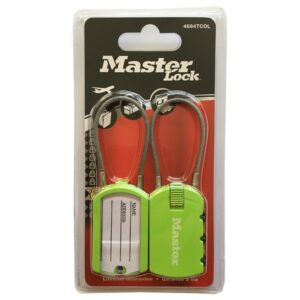 Set 2 ks visiacich zámkov pre batožinu 4684EURTCOL - Master Lock - zelený