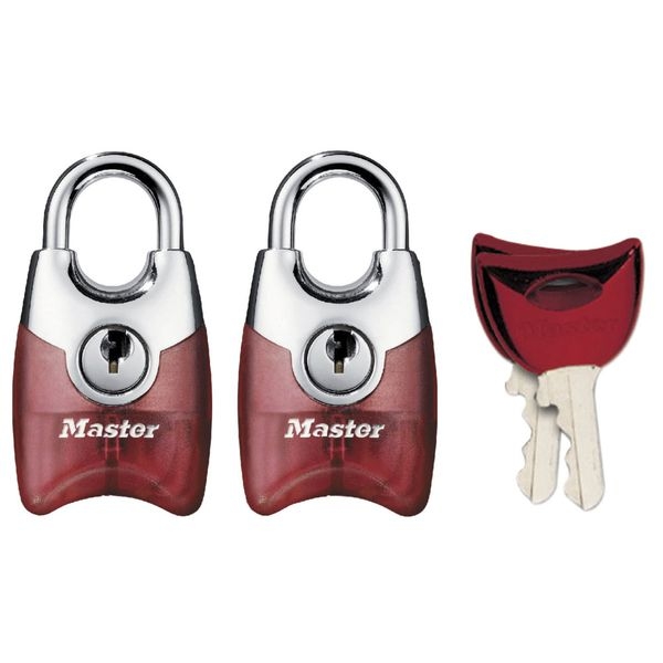 Set 2 ks visacích zámků 20mm Master Lock Fusion 4630EURTAST - červený