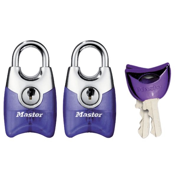 Set 2 ks visacích zámků 20mm Master Lock Fusion 4630EURTAST - fialový