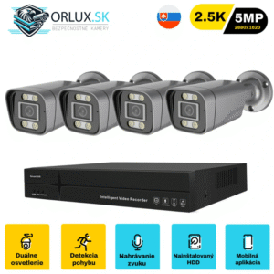 Orlux Protect black 5MP - 4 kamerový set