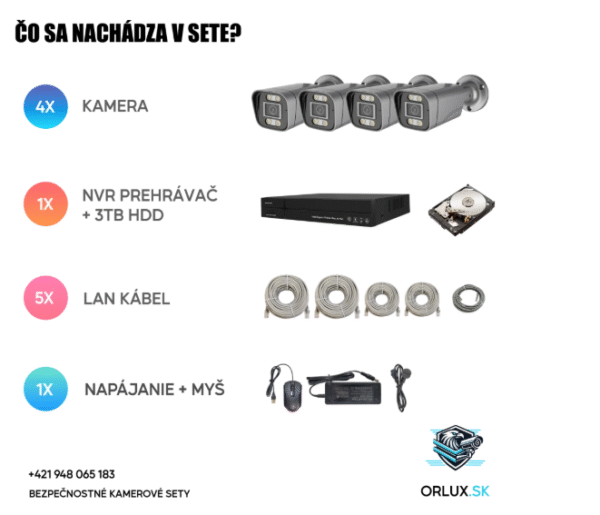 Orlux Protect black 5MP - 4 kamerový set - Image 2