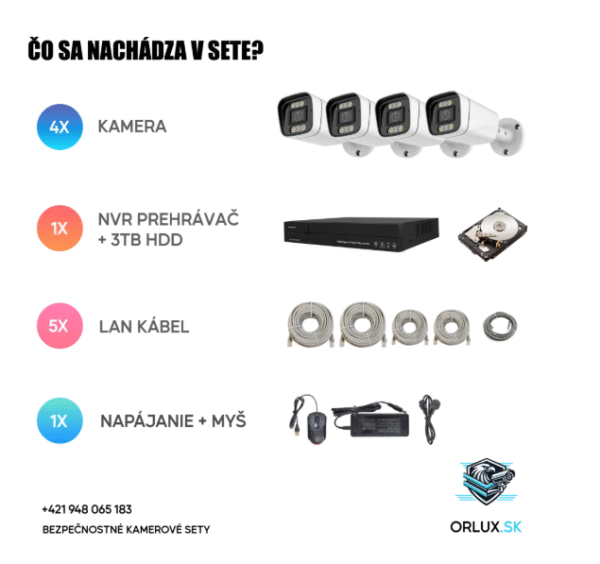 Orlux Pro white 8MP - 4 kamerový set - Image 2