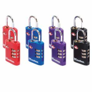 SET Set 2 ks kombinačných visiacich zámkov Master Lock TSA 4686EURT (1 balenie / 4 sety)