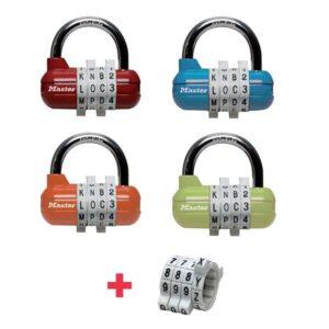 SET Kombinačný visiaci zámok horizontálne 1534EURD - Master Lock (1 balenie / 4ks)