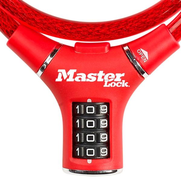 SET Oceľové kombinačné lanko na bicykel Master Lock 8229EURDPROCOL (1 balenie / 4ks) – Obrázok 6