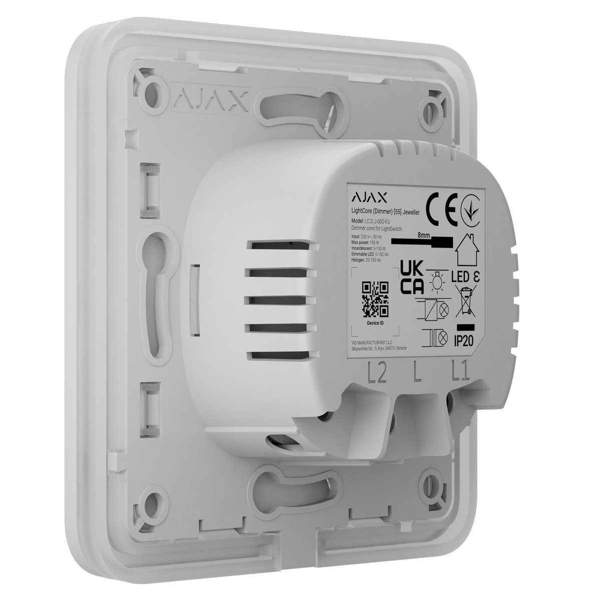 Ajax SoloButton (Dimmer) - Samostatné stmívatelné tlačítko pro LightSwitch, bílá – Obrázok 4